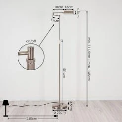 Hofstein Norrlida Stehleuchte LED Nickel-Matt, 1-flammig -LED Leuchten Verkäufe 2022 norrlida stehleuchte h3426081 3