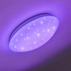 Hofstein Norton Star Deckenleuchte LED Weiß, 1-flammig, Fernbedienung, Farbwechsler -LED Leuchten Verkäufe 2022 norton star deckenleuchte h3266229 do4 17