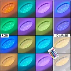 Hofstein Norton Star Deckenleuchte LED Weiß, 1-flammig, Fernbedienung, Farbwechsler -LED Leuchten Verkäufe 2022 norton star deckenleuchte h3266229 do4 2