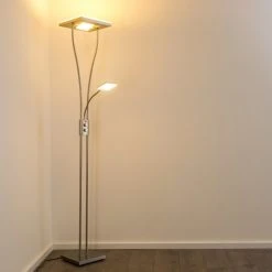 Hofstein Notigi Deckenfluter LED Nickel-Matt, 2-flammig, Fernbedienung, Farbwechsler -LED Leuchten Verkäufe 2022 notigi deckenfluter h000632 11