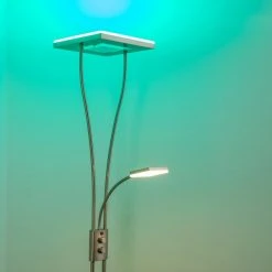 Hofstein Notigi Deckenfluter LED Nickel-Matt, 2-flammig, Fernbedienung, Farbwechsler -LED Leuchten Verkäufe 2022 notigi deckenfluter h000632 15