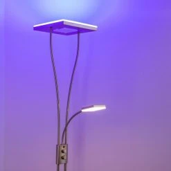 Hofstein Notigi Deckenfluter LED Nickel-Matt, 2-flammig, Fernbedienung, Farbwechsler -LED Leuchten Verkäufe 2022 notigi deckenfluter h000632 16