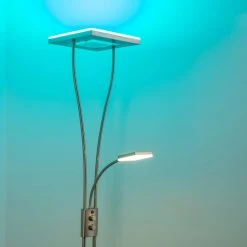 Hofstein Notigi Deckenfluter LED Nickel-Matt, 2-flammig, Fernbedienung, Farbwechsler -LED Leuchten Verkäufe 2022 notigi deckenfluter h000632 17