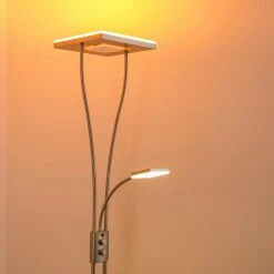 Hofstein Notigi Deckenfluter LED Nickel-Matt, 2-flammig, Fernbedienung, Farbwechsler -LED Leuchten Verkäufe 2022 notigi deckenfluter h000632 18