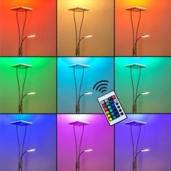 Hofstein Notigi Deckenfluter LED Nickel-Matt, 2-flammig, Fernbedienung, Farbwechsler -LED Leuchten Verkäufe 2022 notigi deckenfluter h000632 3