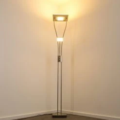 Hofstein Notigi Deckenfluter LED Nickel-Matt, 2-flammig, Fernbedienung, Farbwechsler -LED Leuchten Verkäufe 2022 notigi deckenfluter h000632 7