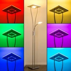 Hofstein Notigi Deckenfluter LED Nickel-Matt, 2-flammig, Fernbedienung, Farbwechsler -LED Leuchten Verkäufe 2022 notigi deckenfluter h000632 9