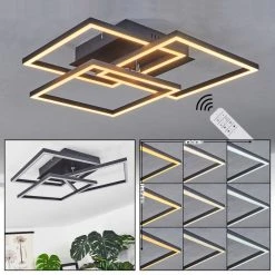 Hofstein Oberegg Deckenleuchte LED Wei&szlig;, 1-flammig, Fernbedienung