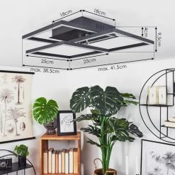 Hofstein Oberegg Deckenleuchte LED Wei&szlig;, 1-flammig, Fernbedienung -LED Leuchten Verkäufe 2022 oberegg deckenleuchte h3552261 3