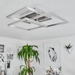 Hofstein Oberegg Deckenleuchte LED Nickel-Matt, Chrom, 1-flammig, Fernbedienung -LED Leuchten Verkäufe 2022 oberegg deckenleuchte h3562307 11