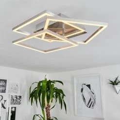 Hofstein Oberegg Deckenleuchte LED Nickel-Matt, Chrom, 1-flammig, Fernbedienung -LED Leuchten Verkäufe 2022 oberegg deckenleuchte h3562307 6