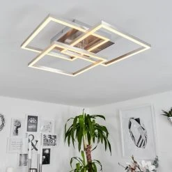 Hofstein Oberegg Deckenleuchte LED Nickel-Matt, Chrom, 1-flammig, Fernbedienung -LED Leuchten Verkäufe 2022 oberegg deckenleuchte h3562307 8