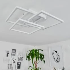 Hofstein Oberegg Deckenleuchte LED Chrom, Wei&szlig;, 1-flammig, Fernbedienung -LED Leuchten Verkäufe 2022 oberegg deckenleuchte h3562314 4