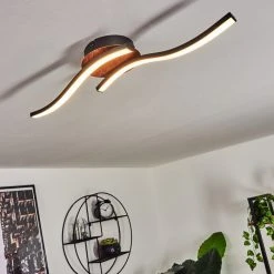 Hofstein Odda Deckenleuchte LED Schwarz, Holzoptik, 2-flammig -LED Leuchten Verkäufe 2022 odda deckenleuchte h3436950 8