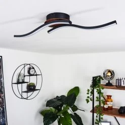 Hofstein Odda Deckenleuchte LED Schwarz, Holzoptik, 2-flammig -LED Leuchten Verkäufe 2022 odda deckenleuchte h3436950 9