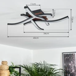 Hofstein Odda Deckenleuchte LED Schwarz, Holzoptik, 4-flammig -LED Leuchten Verkäufe 2022 odda deckenleuchte h3458235 3