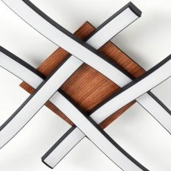 Hofstein Odda Deckenleuchte LED Schwarz, Holzoptik, 4-flammig -LED Leuchten Verkäufe 2022 odda deckenleuchte h3458235 5