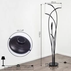 Hofstein Oetling Stehleuchte LED Schwarz, 1-flammig -LED Leuchten Verkäufe 2022 oetling stehleuchte h3459362 3