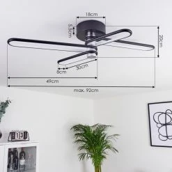 Hofstein Olul Deckenleuchte LED Schwarz, Wei&szlig;, 2-flammig -LED Leuchten Verkäufe 2022 olul deckenleuchte h3419854 3