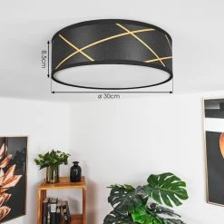 Hofstein Opatija Deckenleuchte LED Schwarz, Wei&szlig;, Gold, 1-flammig -LED Leuchten Verkäufe 2022 opatija deckenleuchte h3438206 3