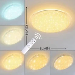 Hofstein Oranki Deckenleuchte LED Wei&szlig;, 1-flammig, Fernbedienung
