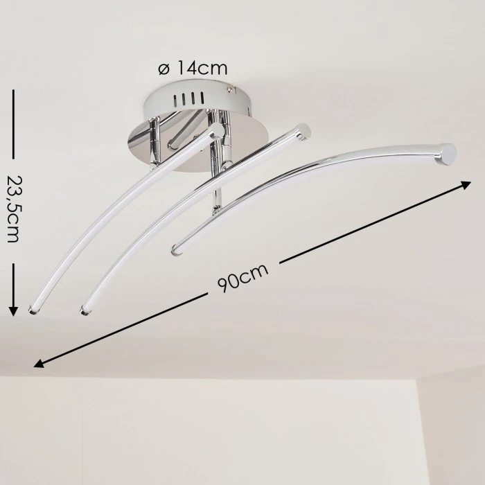 Hofstein Orillia Deckenleuchte LED Chrom, 1-flammig 2 Hofstein Orillia Deckenleuchte LED Chrom, 1-flammig – Bild 2