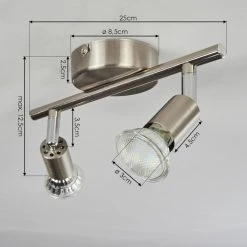 Hofstein Oula Deckenleuchte LED Nickel-Matt, 2-flammig -LED Leuchten Verkäufe 2022 oula deckenleuchte h3393932 3