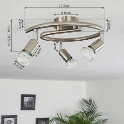 Hofstein Oula Deckenleuchte LED Nickel-Matt, 3-flammig -LED Leuchten Verkäufe 2022 oula deckenleuchte h3393956 3