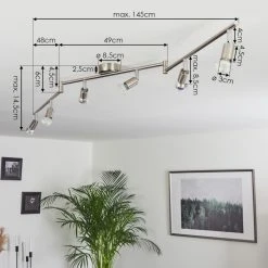 Hofstein Oula Deckenleuchte LED Nickel-Matt, 6-flammig -LED Leuchten Verkäufe 2022 oula deckenleuchte h3394007 3