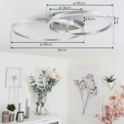 Hofstein Ovasta Deckenleuchte LED Nickel-Matt, 1-flammig, Fernbedienung -LED Leuchten Verkäufe 2022 ovasta deckenleuchte h3542477 3