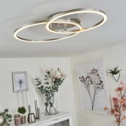 Hofstein Ovasta Deckenleuchte LED Nickel-Matt, 1-flammig, Fernbedienung -LED Leuchten Verkäufe 2022 ovasta deckenleuchte h3542477 6