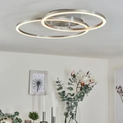 Hofstein Ovasta Deckenleuchte LED Nickel-Matt, 1-flammig, Fernbedienung -LED Leuchten Verkäufe 2022 ovasta deckenleuchte h3542477 8