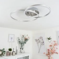 Hofstein Ovasta Deckenleuchte LED Nickel-Matt, 1-flammig, Fernbedienung -LED Leuchten Verkäufe 2022 ovasta deckenleuchte h3542477 9