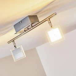 Hofstein Oxford Deckenleuchte LED Chrom, 2-flammig, Fernbedienung, Farbwechsler -LED Leuchten Verkäufe 2022 oxford deckenleuchte h3009765 10