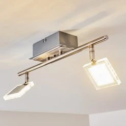 Hofstein Oxford Deckenleuchte LED Chrom, 2-flammig, Fernbedienung, Farbwechsler -LED Leuchten Verkäufe 2022 oxford deckenleuchte h3009765 11