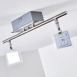 Hofstein Oxford Deckenleuchte LED Chrom, 2-flammig, Fernbedienung, Farbwechsler -LED Leuchten Verkäufe 2022 oxford deckenleuchte h3009765 17