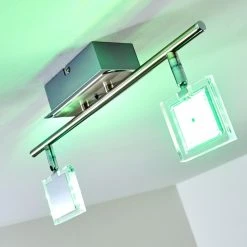 Hofstein Oxford Deckenleuchte LED Chrom, 2-flammig, Fernbedienung, Farbwechsler -LED Leuchten Verkäufe 2022 oxford deckenleuchte h3009765 4