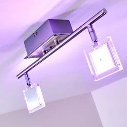 Hofstein Oxford Deckenleuchte LED Chrom, 2-flammig, Fernbedienung, Farbwechsler -LED Leuchten Verkäufe 2022 oxford deckenleuchte h3009765 6