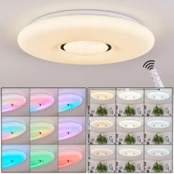 Hofstein Page Deckenleuchte LED Wei&szlig;, 2-flammig, Fernbedienung, Farbwechsler