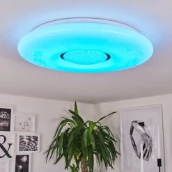 Hofstein Page Deckenleuchte LED Wei&szlig;, 2-flammig, Fernbedienung, Farbwechsler -LED Leuchten Verkäufe 2022 page deckenleuchte h3447291 8