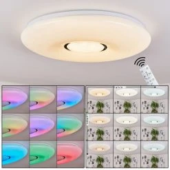 Hofstein Page Deckenleuchte LED Wei&szlig;, 2-flammig, Fernbedienung, Farbwechsler