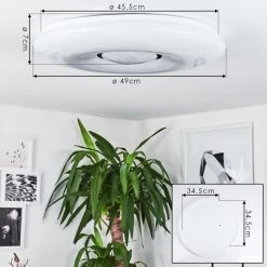 Hofstein Page Deckenleuchte LED Wei&szlig;, 2-flammig, Fernbedienung, Farbwechsler -LED Leuchten Verkäufe 2022 page deckenleuchte h3447314 3