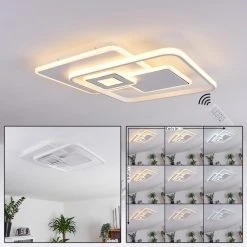 Hofstein Panchita Deckenleuchte LED Wei&szlig;, 1-flammig, Fernbedienung