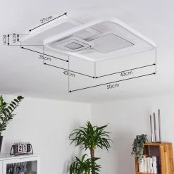 Hofstein Panchita Deckenleuchte LED Wei&szlig;, 1-flammig, Fernbedienung -LED Leuchten Verkäufe 2022 panchita deckenleuchte h3417454 3