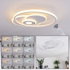 Hofstein Panchita Deckenleuchte LED Wei&szlig;, 1-flammig, Fernbedienung