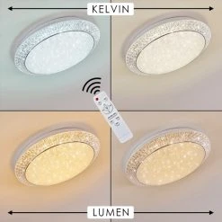 Hofstein Parrita Deckenleuchte LED Wei&szlig;, 1-flammig, Fernbedienung, Farbwechsler -LED Leuchten Verkäufe 2022 parrita deckenleuchte h3169315 do2 18