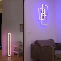 Paul Neuhaus Leuchten Paul Neuhaus HELIX Stehleuchte LED Aluminium, 2-flammig, Fernbedienung