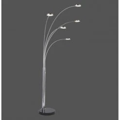 Paul Neuhaus Leuchten Paul Neuhaus NOLA Stehleuchte LED Edelstahl, 5-flammig