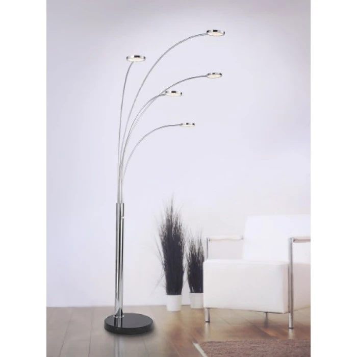 Paul Neuhaus Leuchten Paul Neuhaus NOLA Stehleuchte LED Edelstahl, 5-flammig 5 Paul Neuhaus Leuchten Paul Neuhaus NOLA Stehleuchte LED Edelstahl, 5-flammig – Bild 5