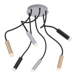 Paul Neuhaus Leuchten Paul Neuhaus PURE-GEMIN Deckenleuchte LED Messing, Schwarz, Aluminium, 6-flammig -LED Leuchten Verkäufe 2022 paul neuhaus pure gemin deckenleuchte 6011 95 11